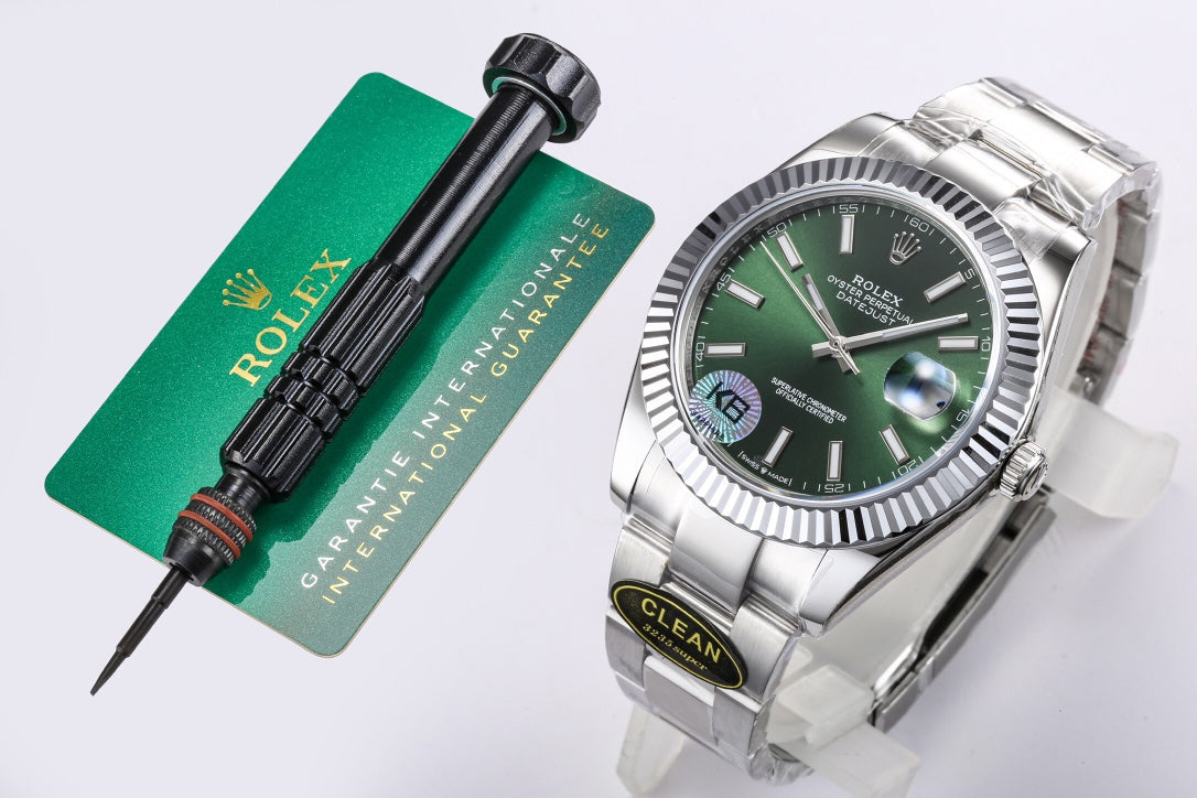 DATEJUST 41MM STEEL CASE GREEN DIAL