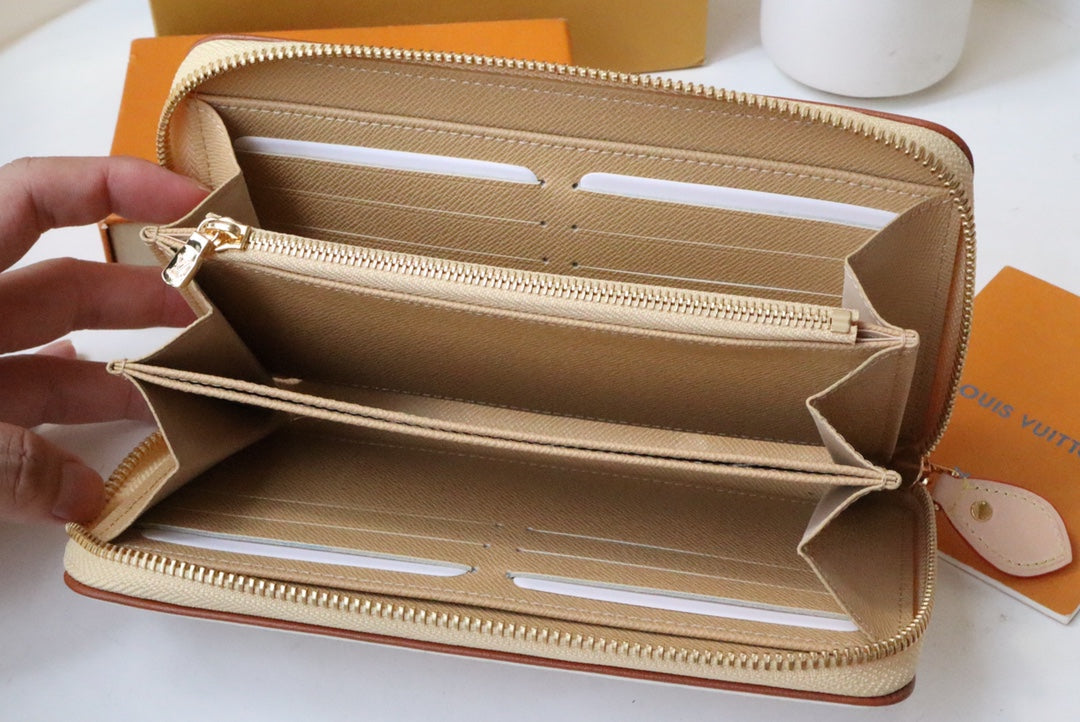 CLEMENCE WALLET 19.5 WHITE PINK MONOGRAM CANVAS