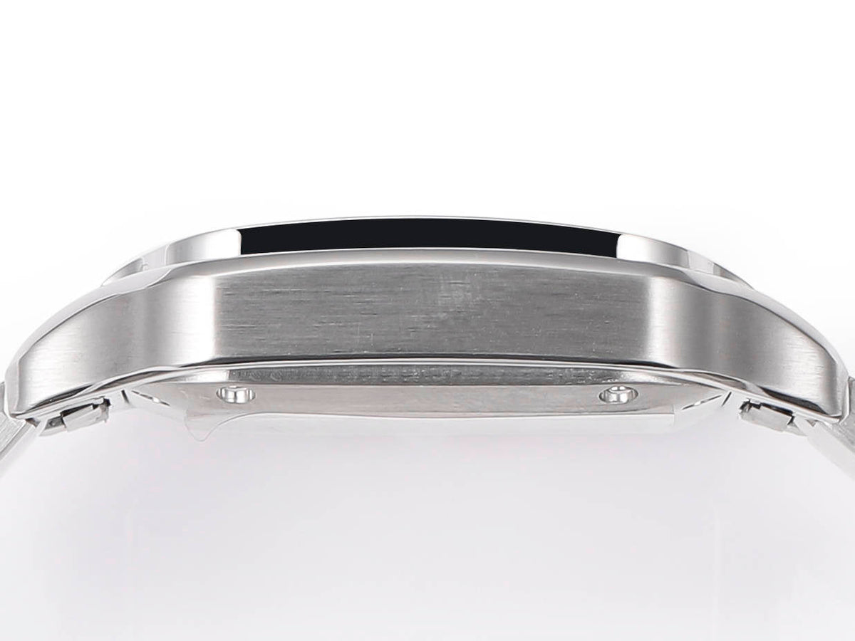 SANTOS LADY 35.1MM STEEL CASE BLUE DIAL DIAMOND BEZEL