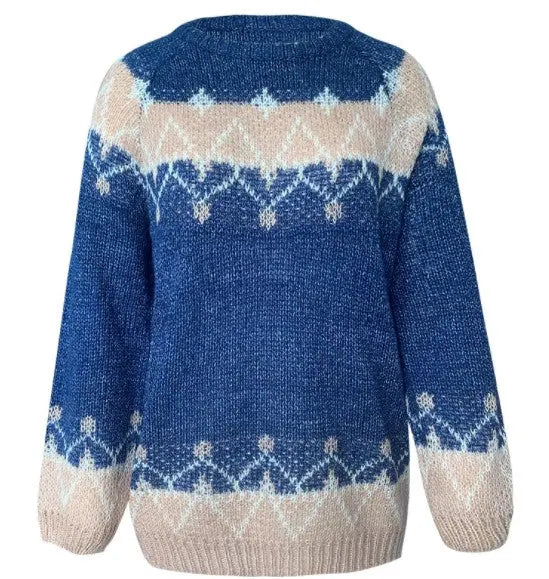 Knitted flower women's sweater hercurva