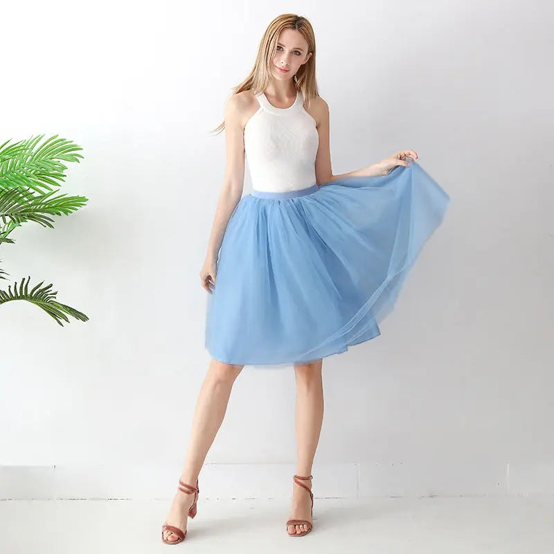 Women's solid color gauze skirt hercurva