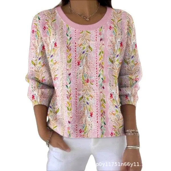 Sweet And Casual Women's Crew-neck Sweatshirt With Print hercurva