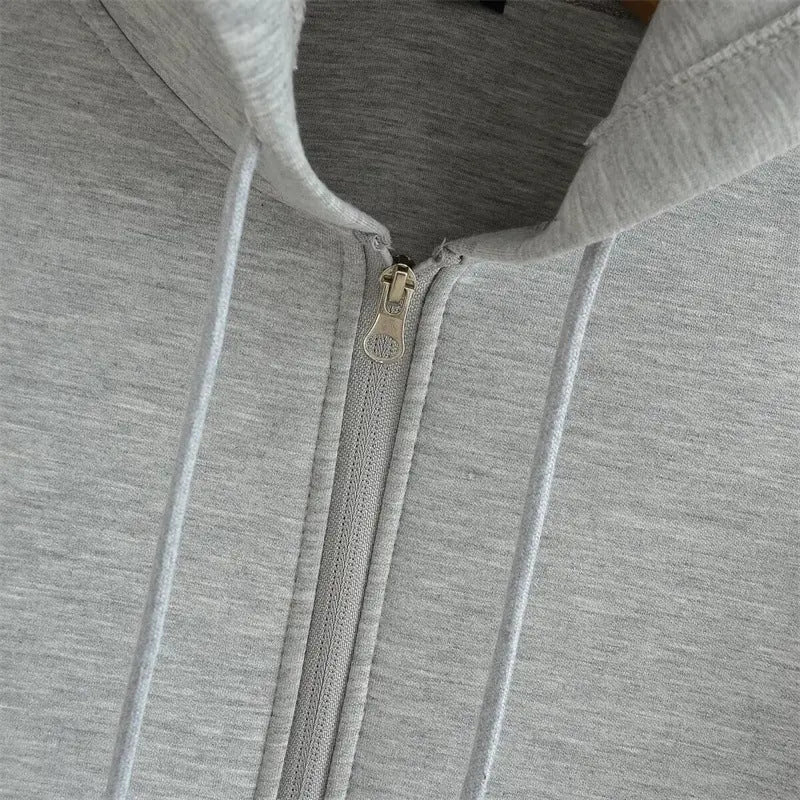Winter Zipper High Street Double Pocket Oversized Loose Sweater hercurva
