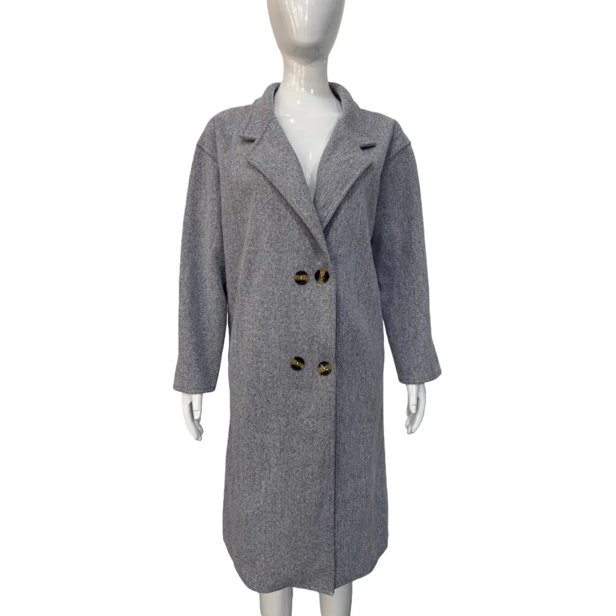 Women's Mid-Length French Hepburn Style Retro Slim Wool Coat hercurva