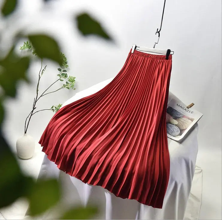 Solid color pleated skirt hercurva