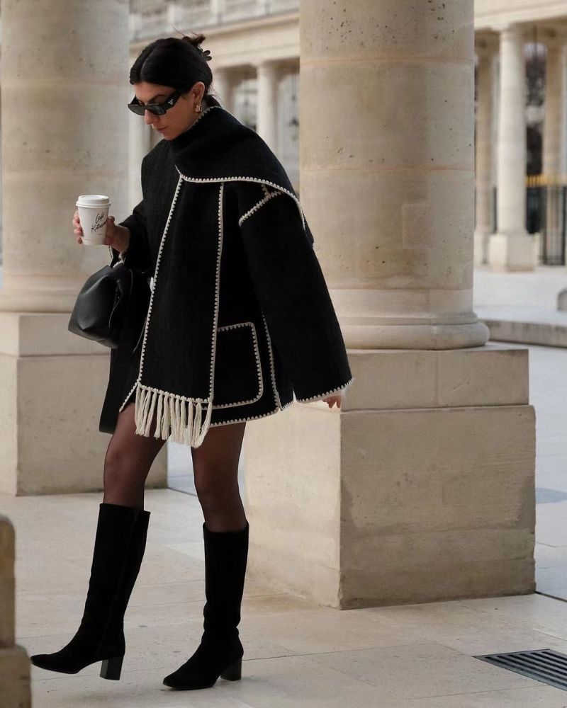 SUMA - Hepburn Style Woolen Cape Coat RSA11568