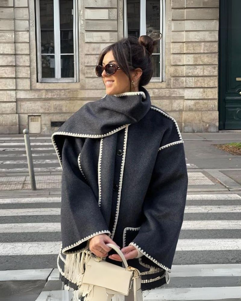 SUMA - Hepburn Style Woolen Cape Coat RSA11568