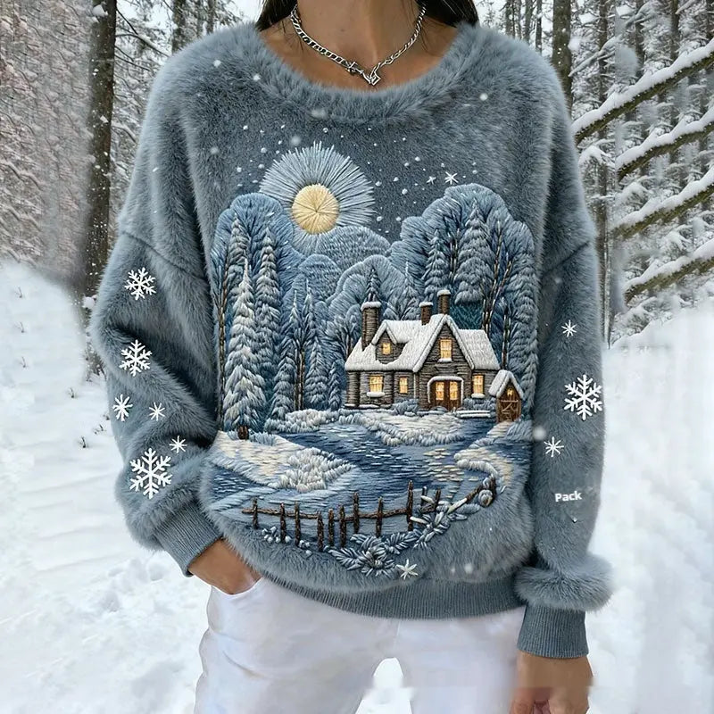 3D Digital Printed Flannel Sweatshirt Women hercurva