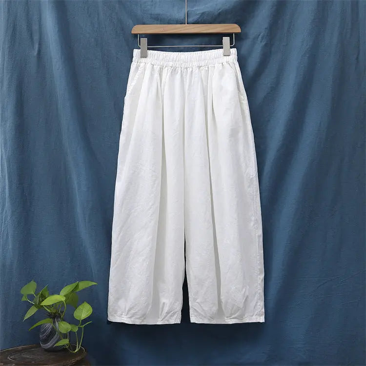 Cotton Linen Women's Sand Washed Linen Bloomers hercurva