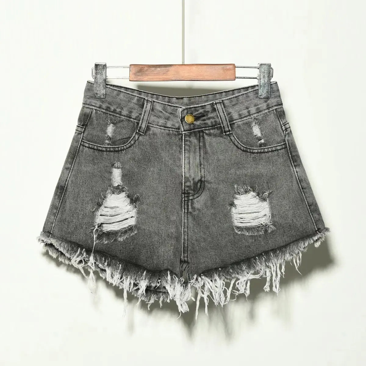 Women's irregular denim shorts hercurva