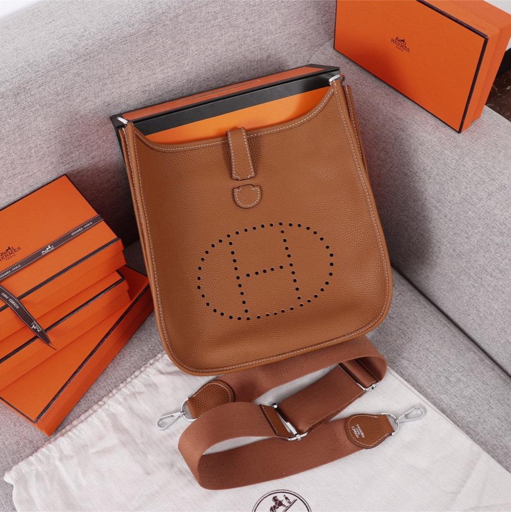 HM EVELYNE BAG 28 RUSSET TOGO