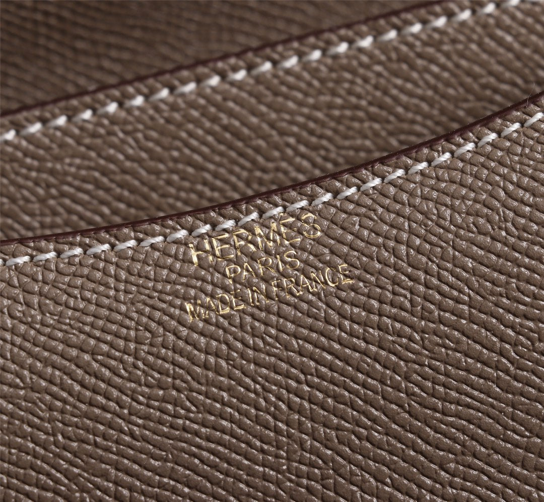 HM CONSTANCE BAGS 18 CHOCOLATE EPSOM GOLD HARDWARE