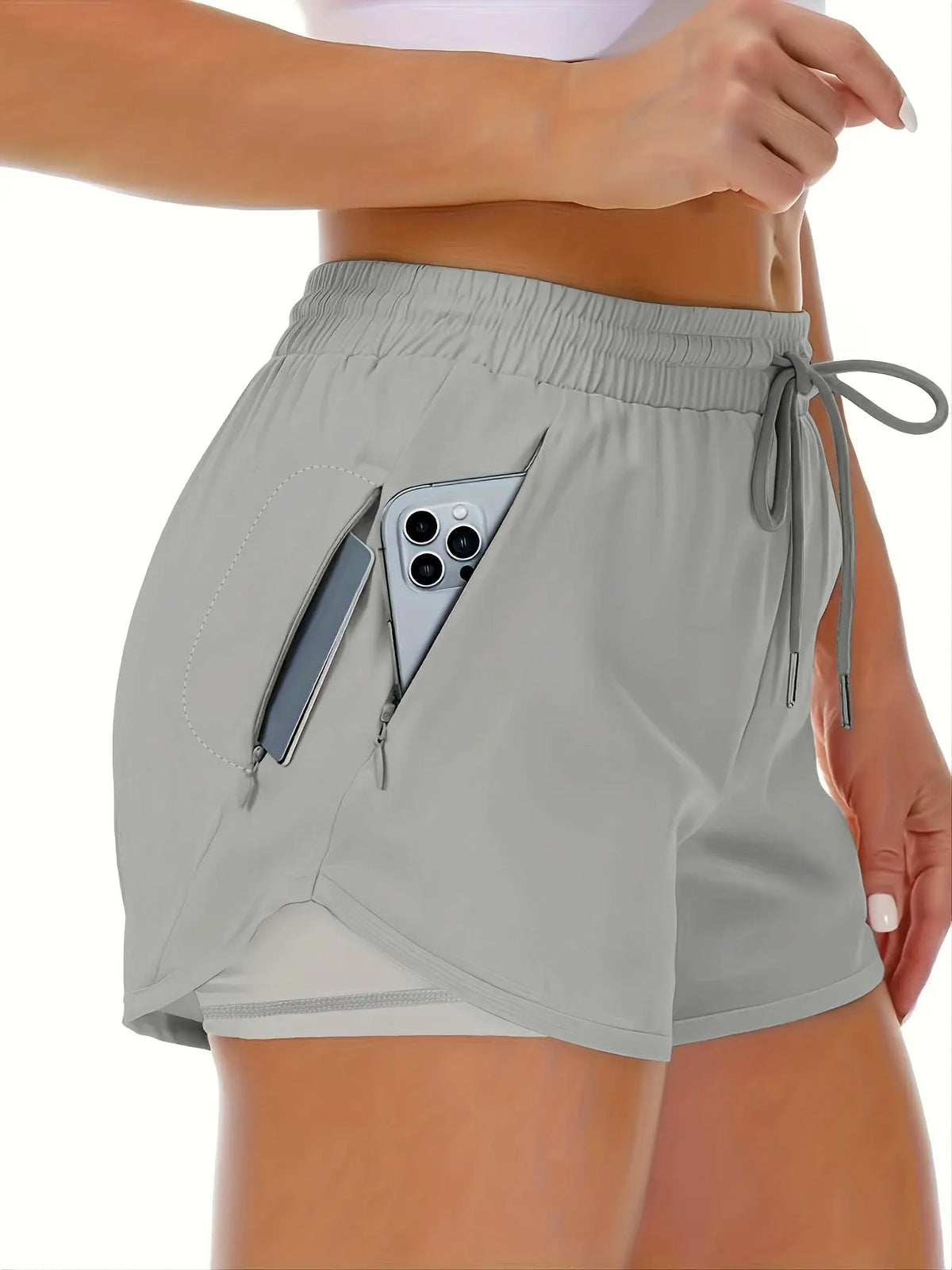 Women's Sports Shorts Running Yoga Fake Two Pieces hercurva