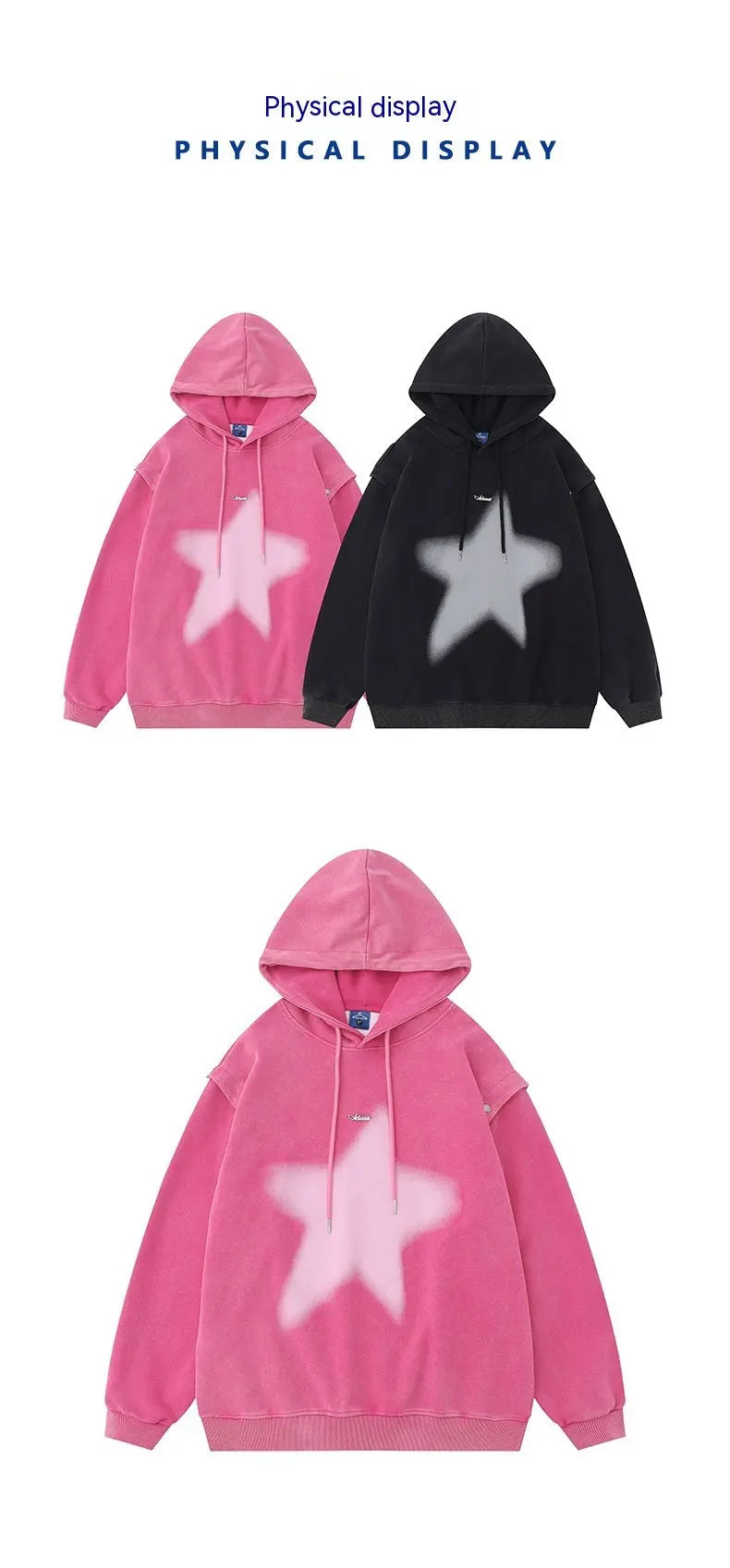 American-style XINGX Printed Distressed Detachable Sweater Autumn Couple Loose Top hercurva