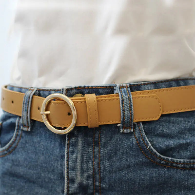 Alloy versatile round buckle belt hercurva
