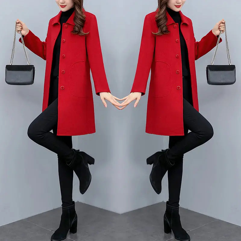 Autumn And Winter Woolen Coat Women hercurva