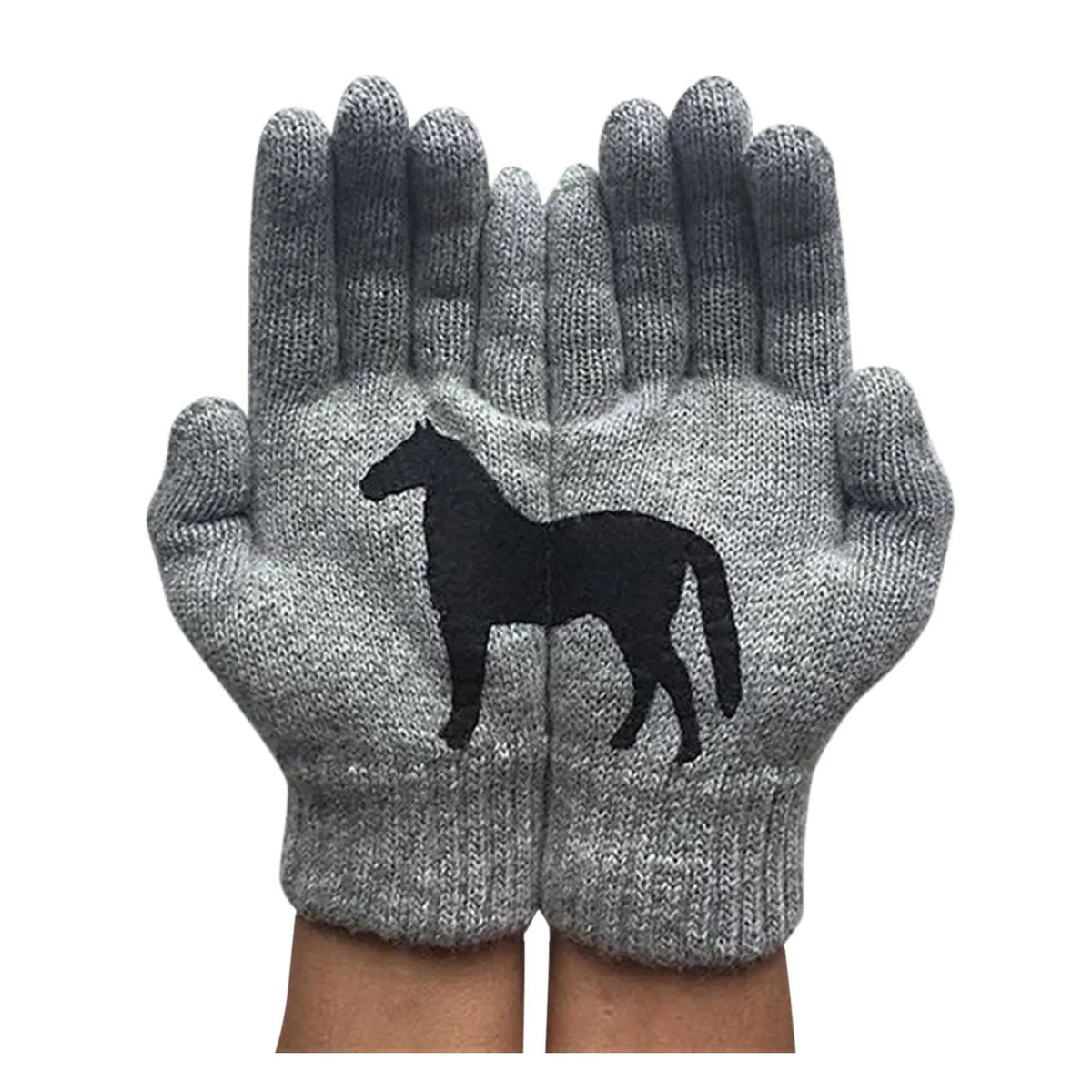 Dark horse print personality fun woolen gloves hercurva