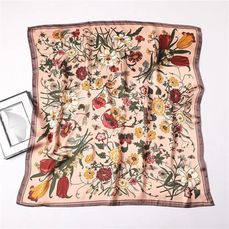 Printed Silk Scarf Female Professional Scarf Simulation Silk Scarf hercurva