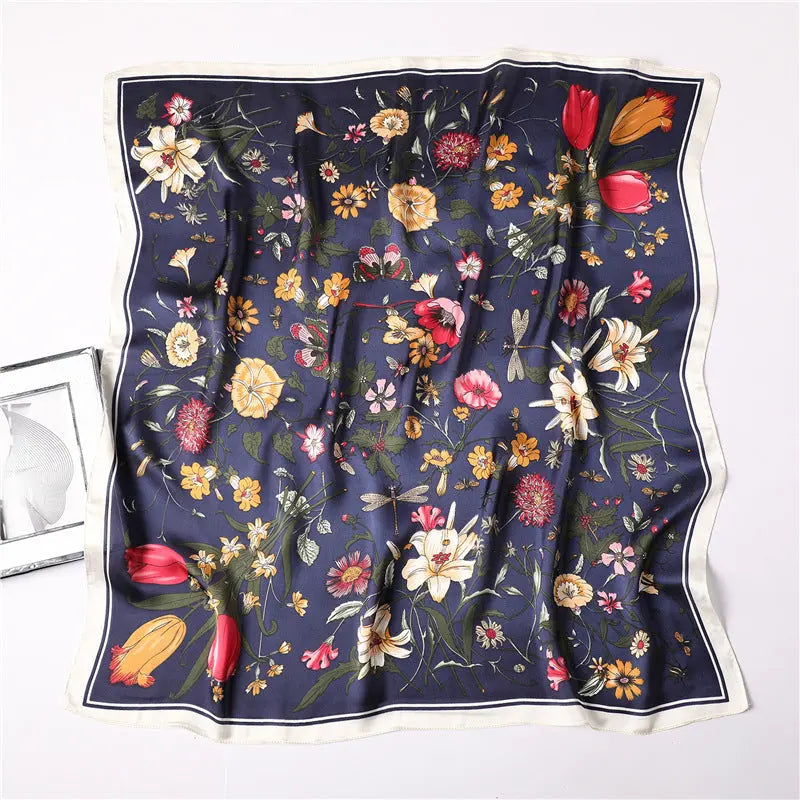 Printed Silk Scarf Female Professional Scarf Simulation Silk Scarf hercurva