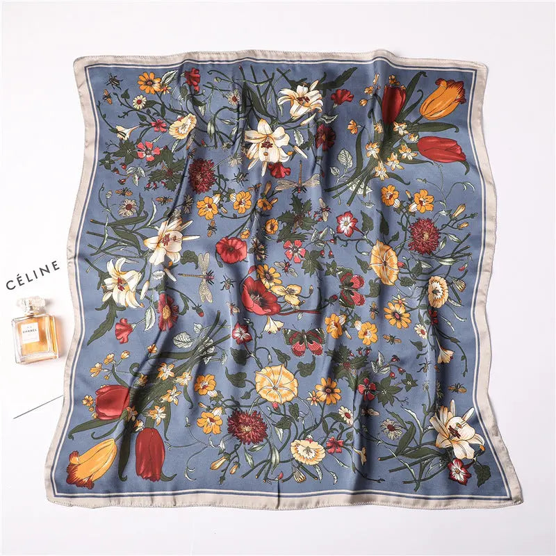 Printed Silk Scarf Female Professional Scarf Simulation Silk Scarf hercurva