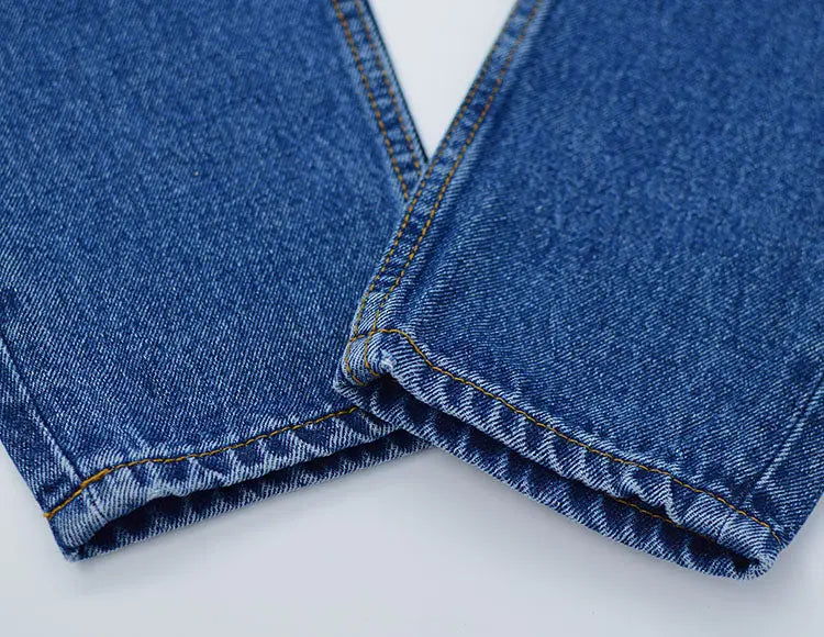 New High-waisted Loose Straight-leg Denim Cropped Trousers hercurva