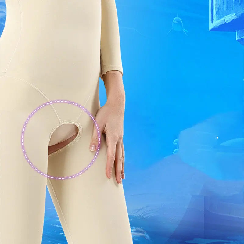 Shapewear One-Piece Bodysuit Fat Burning Abdomen Girdle Body Postpartum Hip Lifting Long Sleeve Trousers Thin Whole Body Seamless Women hercurva
