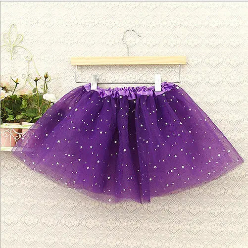 Children's Pettiskirt Sequined Glitter Star TUTU Skirt Dance Skirt hercurva