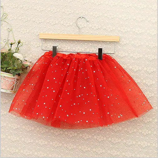Children's Pettiskirt Sequined Glitter Star TUTU Skirt Dance Skirt hercurva