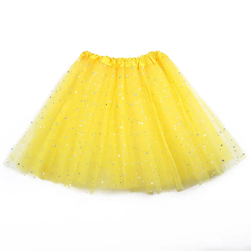 Children's Pettiskirt Sequined Glitter Star TUTU Skirt Dance Skirt hercurva