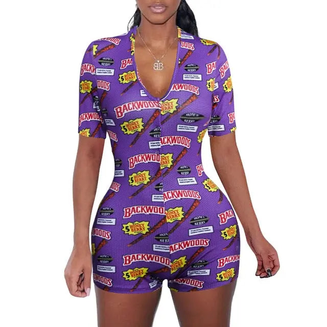 Sexy Women Bodysuit Playsuit Short Romper Jumpsuit Sleepwear hercurva