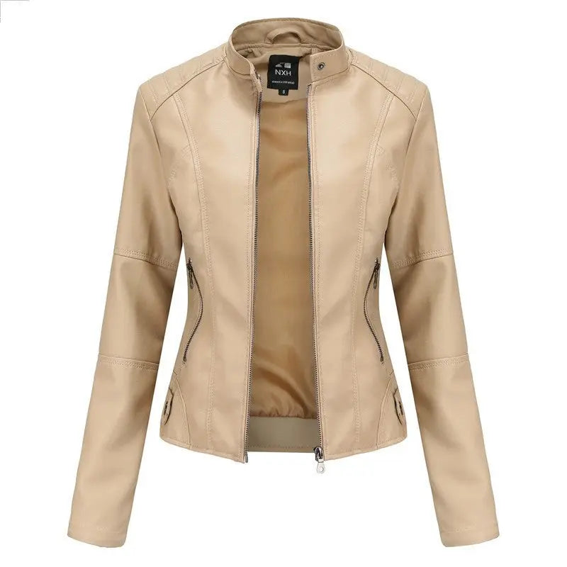 Women'S Leather Dress Slim Jacket Spring Autumn Coat hercurva