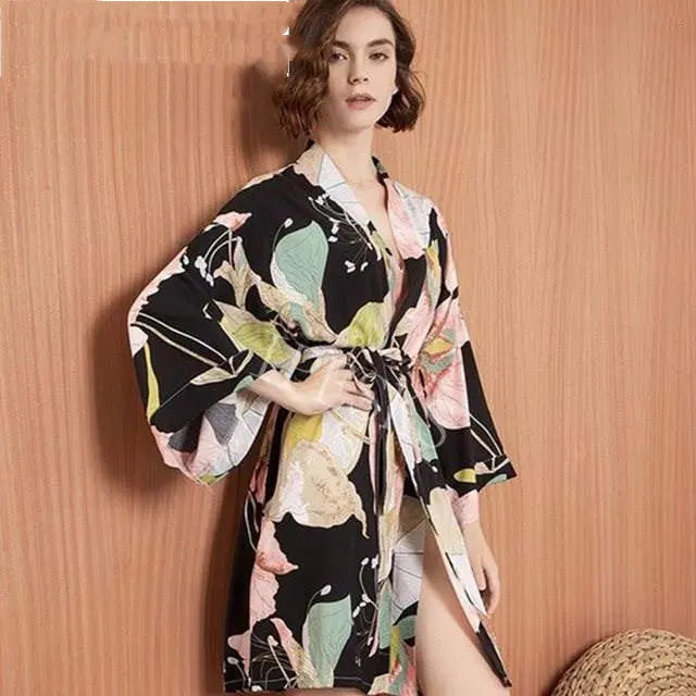 New Sleepwear Robe Spring Thin Cotton-silk Women hercurva