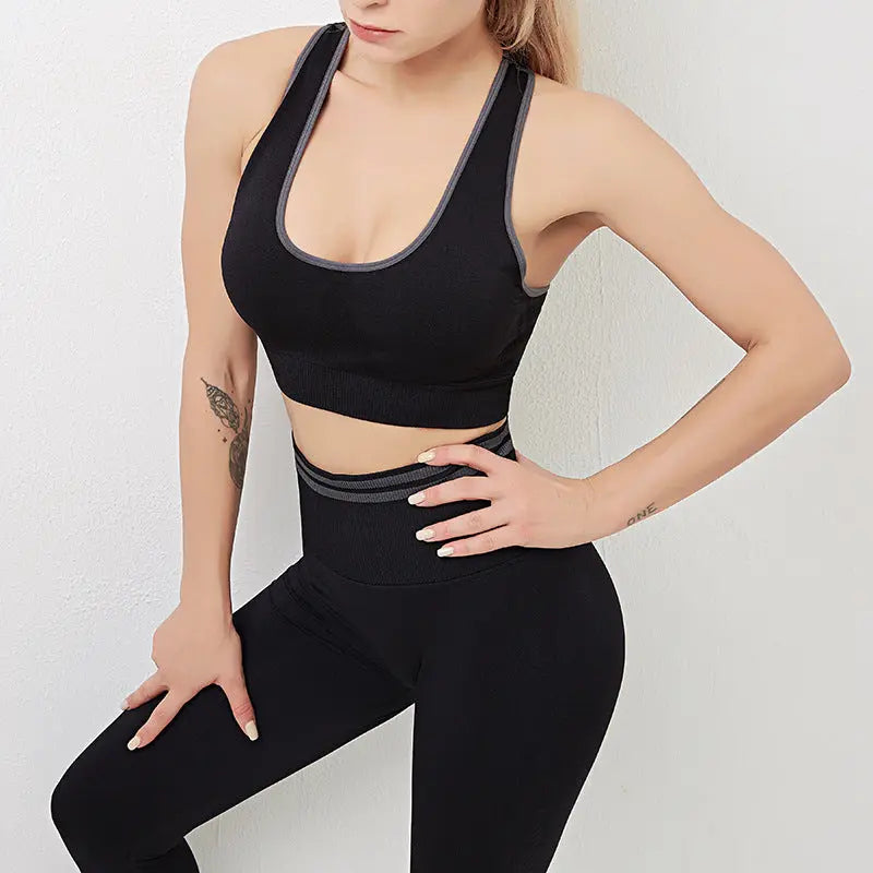 Women Workout Activewear Sports-Bra Outfit Leggings Seamless Fitness High-Waist New Gym hercurva