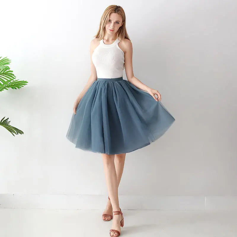 Women's solid color gauze skirt hercurva