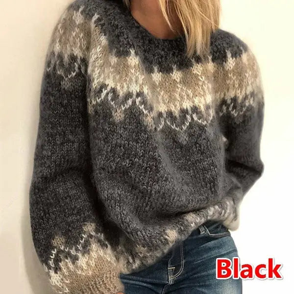 Knitted flower women's sweater hercurva