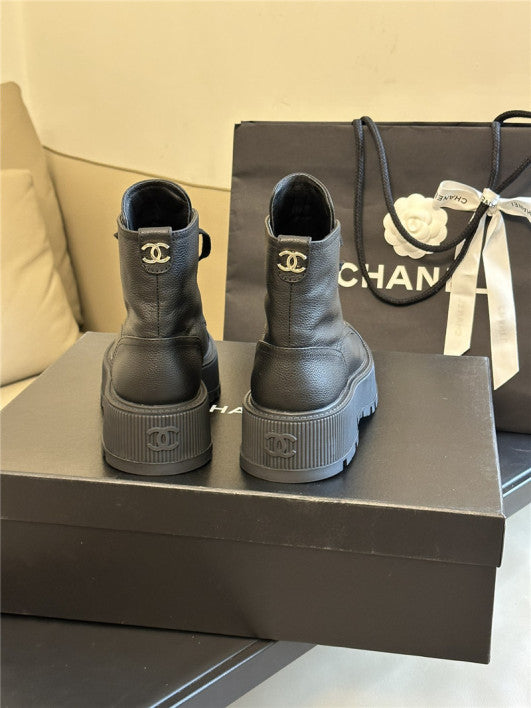 CC Boot Black Grained Calfskin