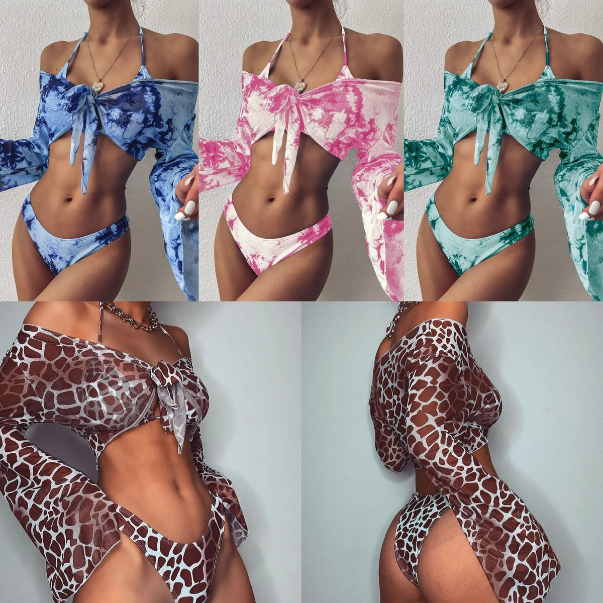 Rendering split long sleeve swimwear hercurva