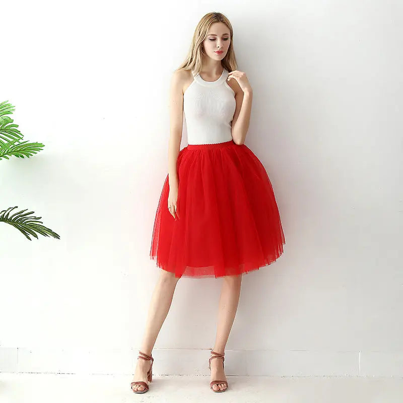 Women's solid color gauze skirt hercurva