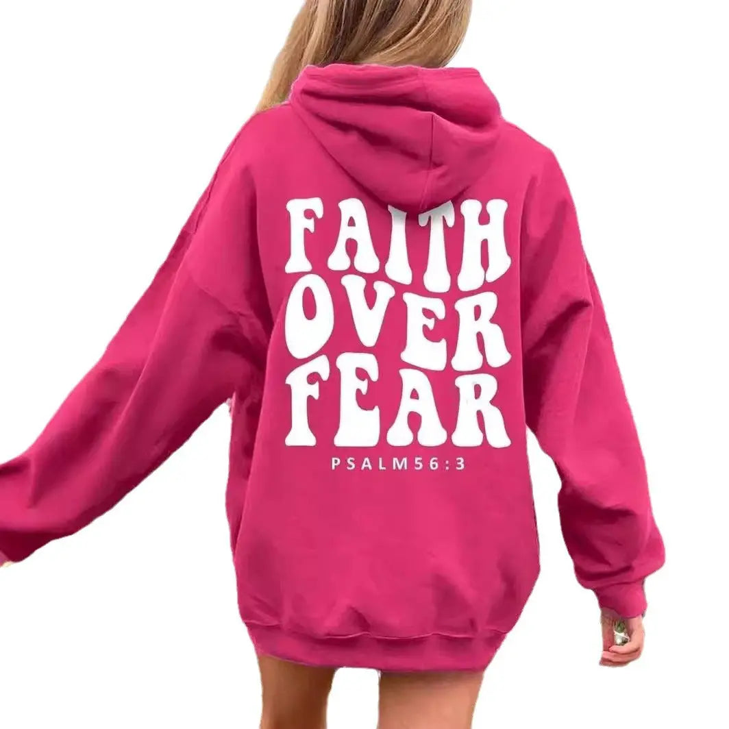 New Letter Print Pullover Hooded Sweater hercurva