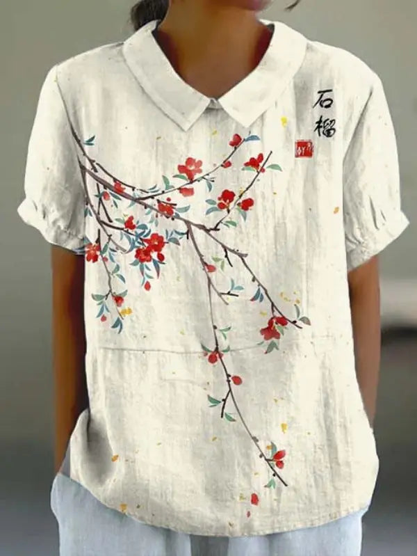 Shirt Women's Short Sleeve Creative Retro Short Sleeve T-shirt hercurva