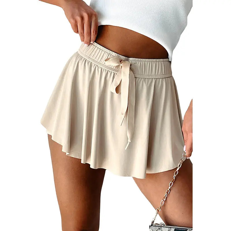 Minimal Versatile High Waist Pleating Lace-up Casual Shorts hercurva