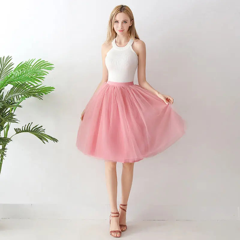 Women's solid color gauze skirt hercurva
