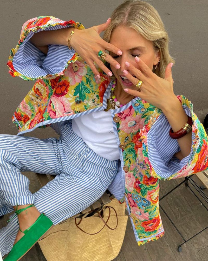 LÉA BLANCHET - Vintage colorful jacket VEV43082