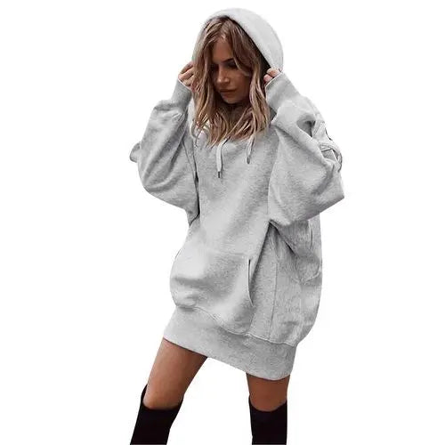 Women's hooded loose long sleeve thick sweater hercurva