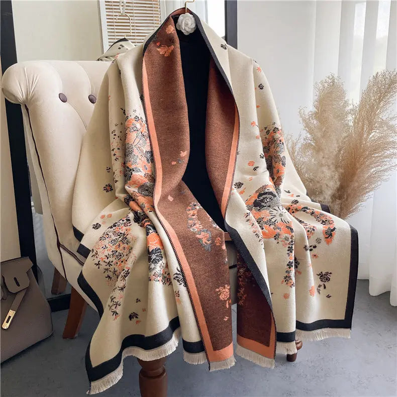 Lady Style Cashmere-like Double-sided Thermal Student Scarf Air Conditioning Shawl hercurva