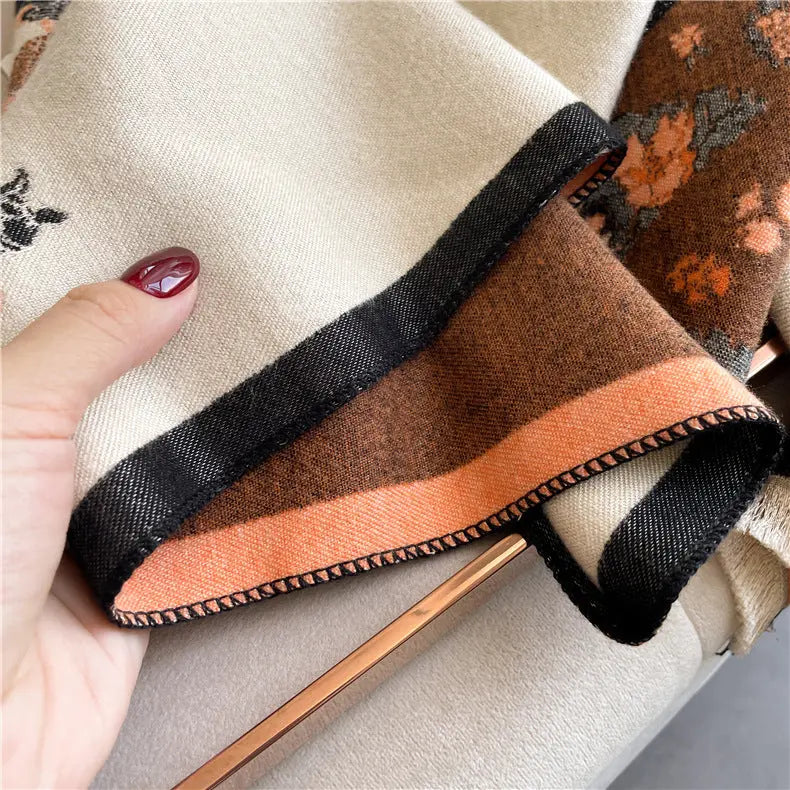 Lady Style Cashmere-like Double-sided Thermal Student Scarf Air Conditioning Shawl hercurva