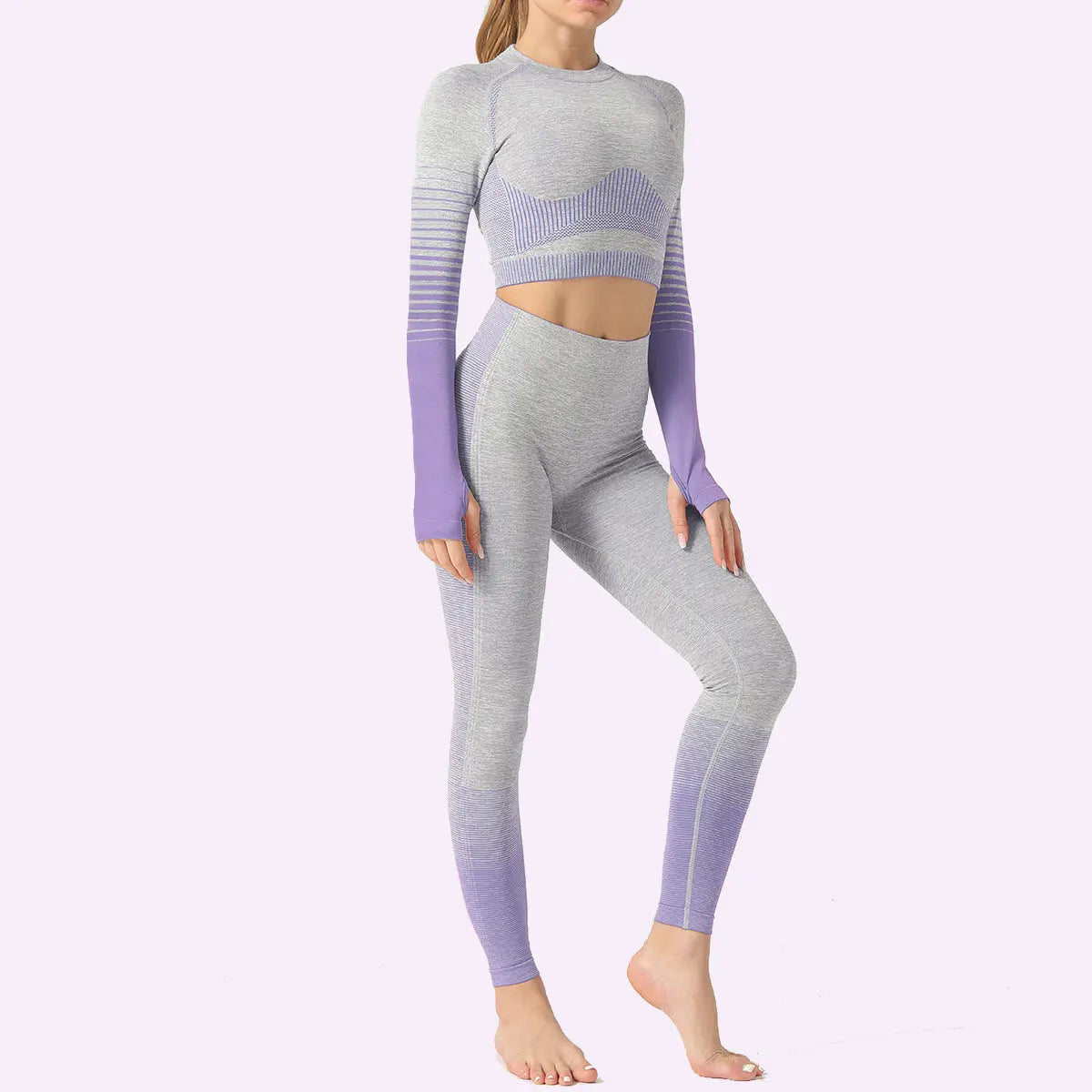 LANTECH Women Yoga Sets Gym Fitness Athletic 2 Pcs Sports Suits Set Pants Leggings Sportswear Leggings Seamless Sports Shirts hercurva
