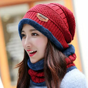 Knit Hat Female Winter ThickeningCap Warm Earmuffscap Head Outdoor Cycling Korean Version Of The Tide Collar Wool Hat hercurva