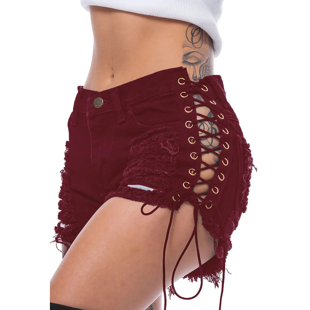Beggar's Torn Women's Jeans Bandage Nightclub Women's Hot Pants hercurva