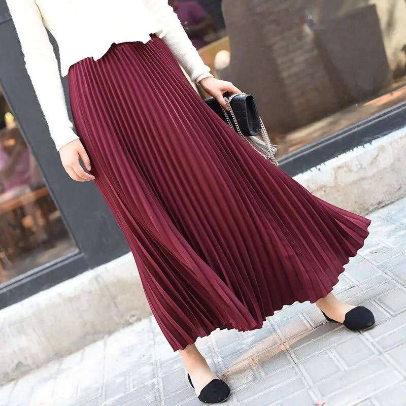 Solid color pleated skirt hercurva